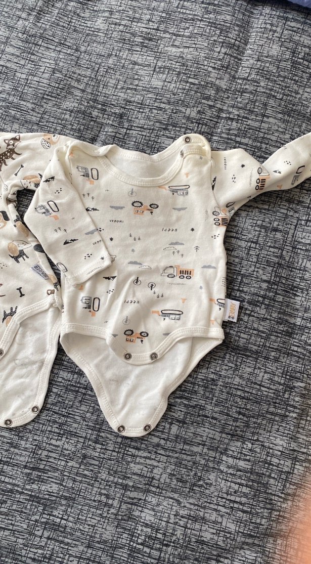 Sarı Kaplumbağa Yaka Pamuklu Bebek Body - Görsel 4