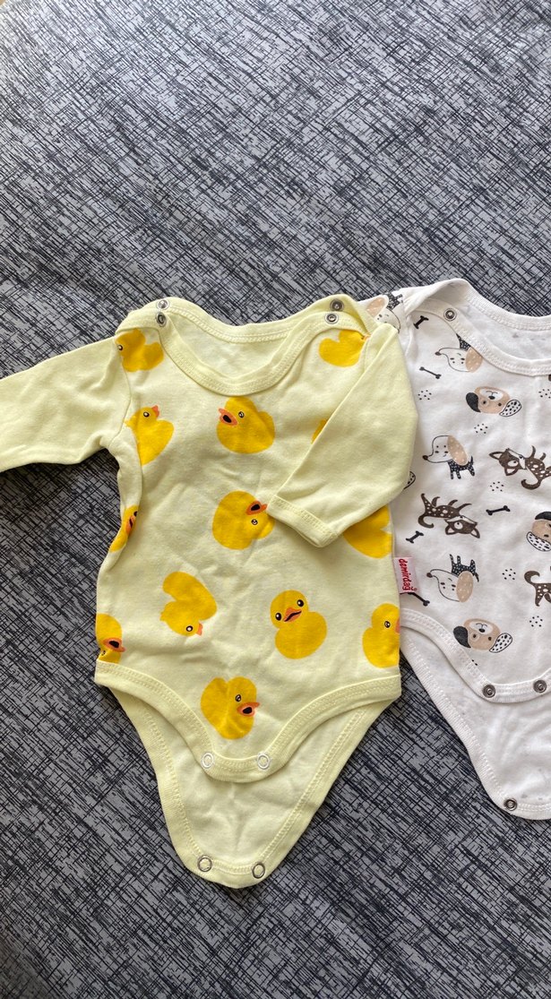 Sarı Kaplumbağa Yaka Pamuklu Bebek Body - Görsel 2