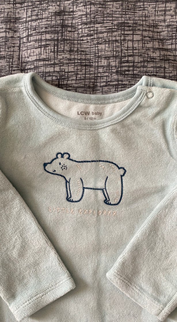 Gri Uzun Kollu Bebek Çıtçıtlı Body - Görsel 2