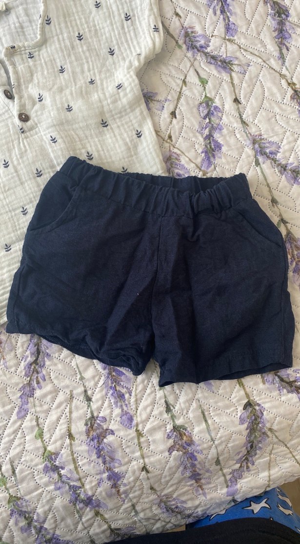 Kadın Siyah Keten Mini Şort - Görsel 3