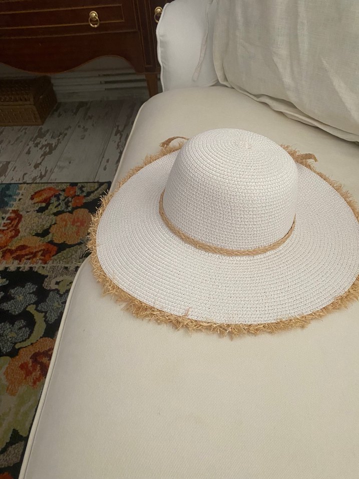 Püsküllü Beyaz Bohem Kadın Şapka - Görsel 2