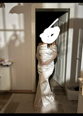 40 Beden beyaz Renk Omuz Dekolteli Beyaz Denizkızı Gelinlik