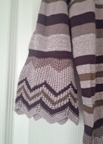 Bohem Nakışlı V Yaka Triko Kadın Hırka - Görsel 2