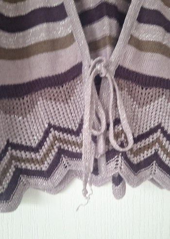 Bohem Nakışlı V Yaka Triko Kadın Hırka - Görsel 3