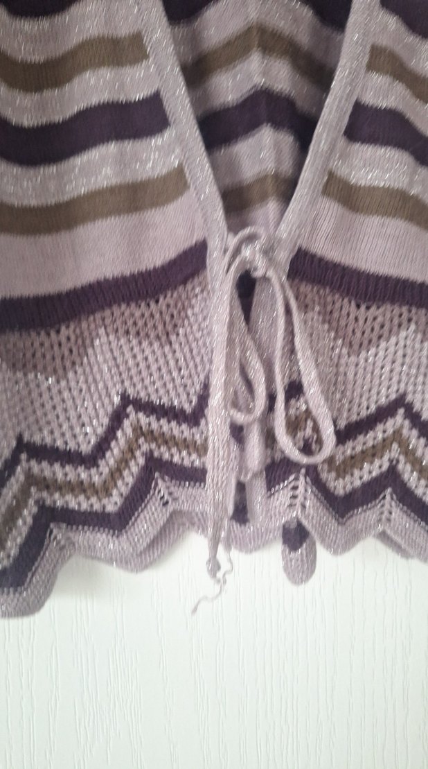 Bohem Nakışlı V Yaka Triko Kadın Hırka - Görsel 3