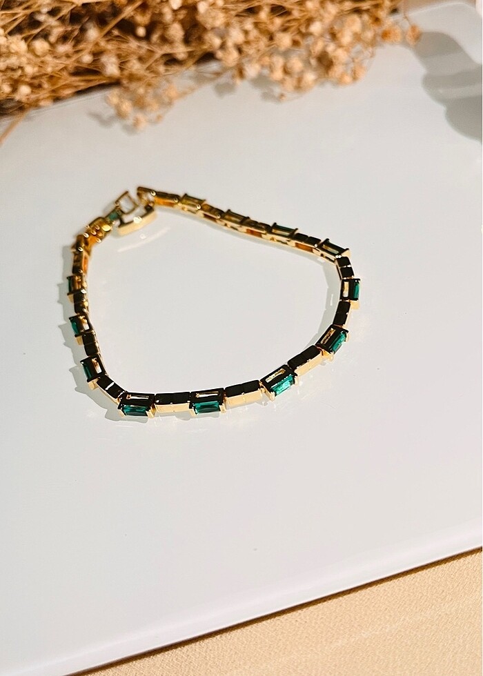 Çelik zümrüt yeşili Baget bileklik - Görsel 2