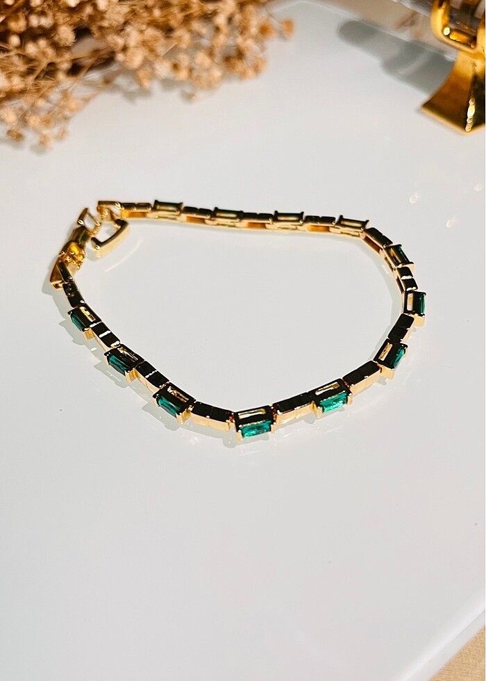 Çelik zümrüt yeşili Baget bileklik - Görsel 3