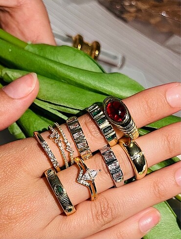 Taşlı Bombeli Yüzük - Görsel 2