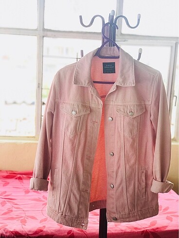 Stradivarius pembe kot ceket