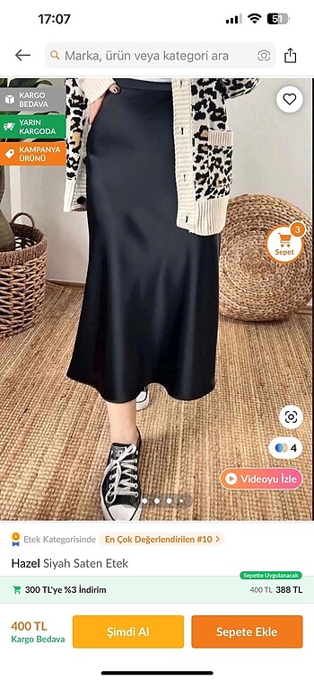 Diğer saten etek