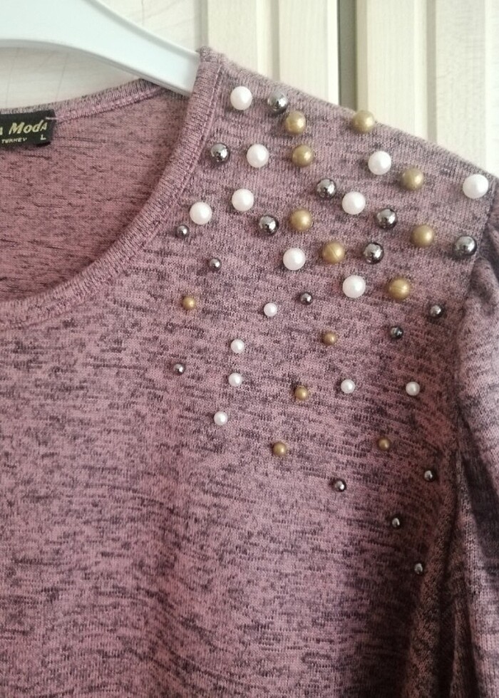 Sefamerveden gül kurusu incili tunik - Görsel 3