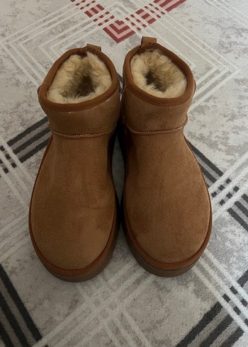 Kahverengi Kürklü Süet Kadın Platform Bot ugg - Görsel 2