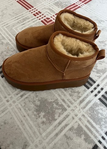 Kahverengi Kürklü Süet Kadın Platform Bot ugg - Görsel 3