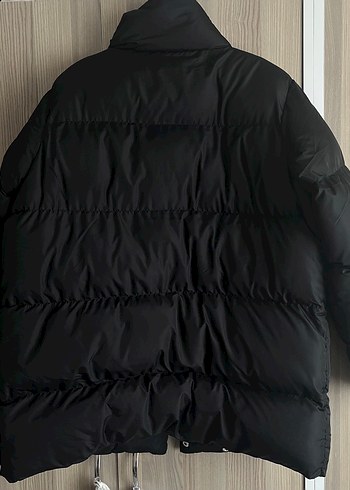 Düğmeli Siyah Kadın Kışlık Mont şişme mont - Görsel 2