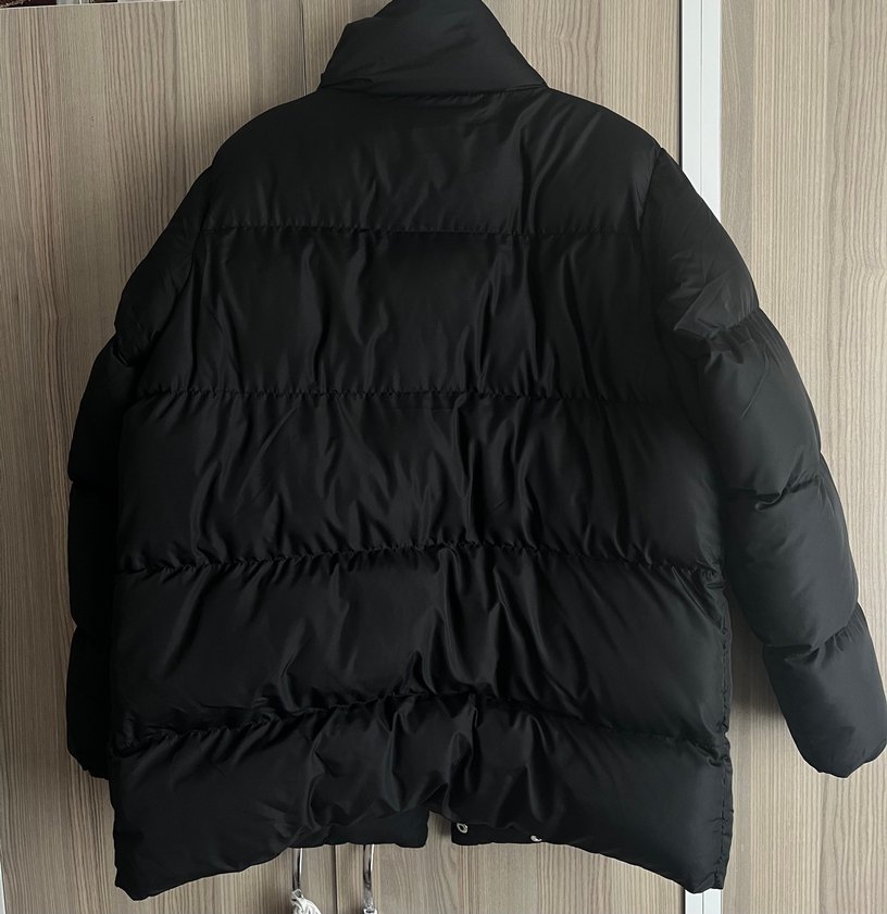 Düğmeli Siyah Kadın Kışlık Mont şişme mont - Görsel 2