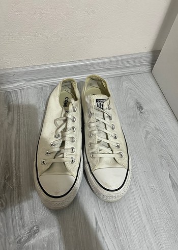 Beyaz Platform Topuklu Minimalist Kadın Spor Ayakkabı - Görsel 3