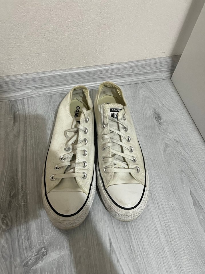 Beyaz Platform Topuklu Minimalist Kadın Spor Ayakkabı - Görsel 3