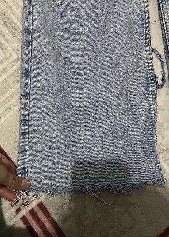 Mavi Batik Desenli Kadın Midi Kot Pantolon - Görsel 2