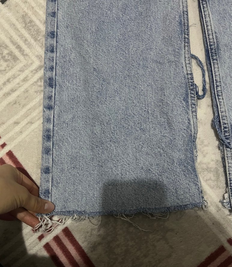 Mavi Batik Desenli Kadın Midi Kot Pantolon - Görsel 2