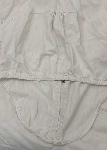 Kadın Beyaz Keten Kısa Kollu Gömlek - Görsel 4