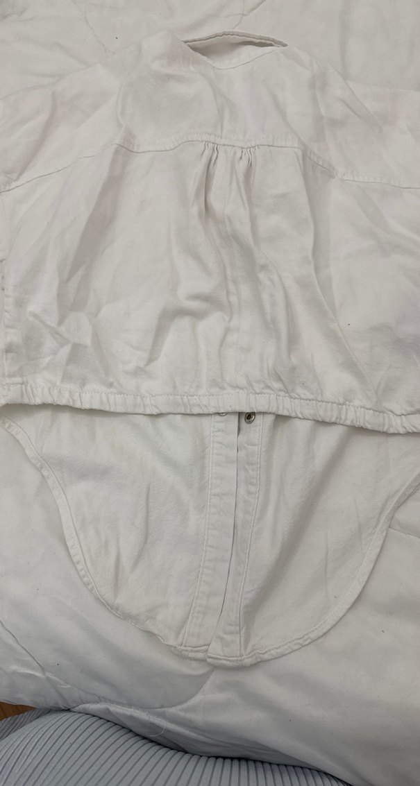 Kadın Beyaz Keten Kısa Kollu Gömlek - Görsel 4