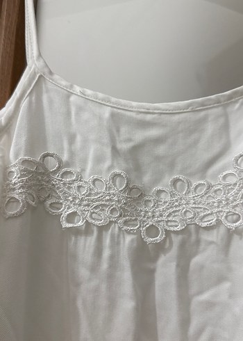 Beyaz Bohem Midi Elbise - Görsel 2