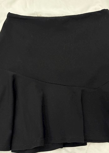 Siyah Mini Fırfırlı Kadın Etek - Görsel 2