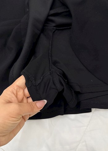 Siyah Mini Fırfırlı Kadın Etek - Görsel 3