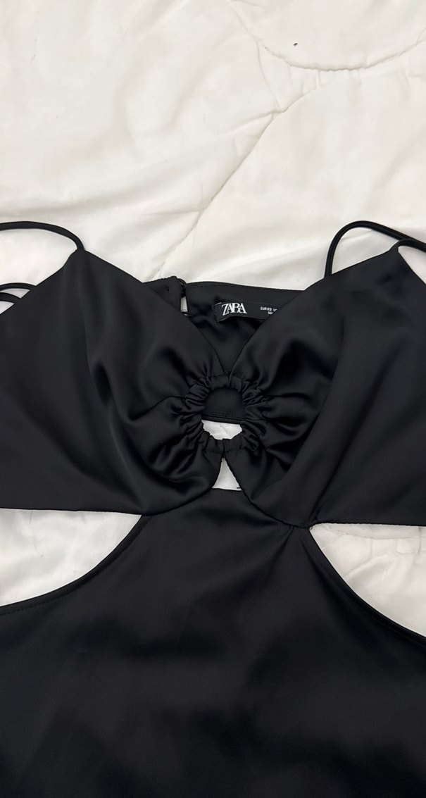 Siyah Straplez Midi Gotik Elbise - Görsel 2