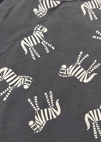 Kısa Kollu Zebra Desenli Bebek Body - Görsel 2