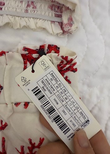 Kırmızı Desenli Straplez Mini Bohem Elbise - Görsel 6