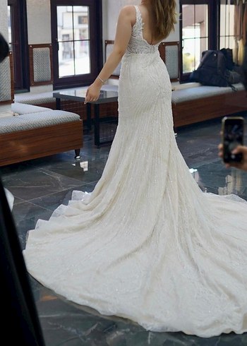 Akko Bohem Tarzı Straplez Denizkızı Gelinlik - Görsel 3