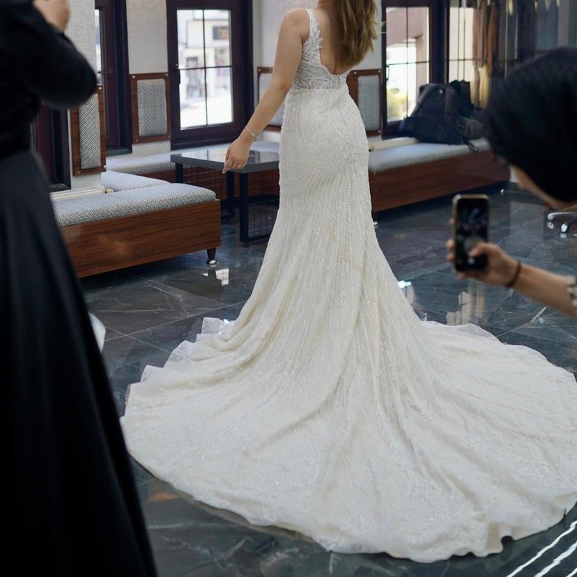 Akko Bohem Tarzı Straplez Denizkızı Gelinlik - Görsel 3