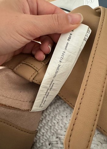 Beden ten rengi Renk Zara Bej Minimalist Deri Kadın Çanta
