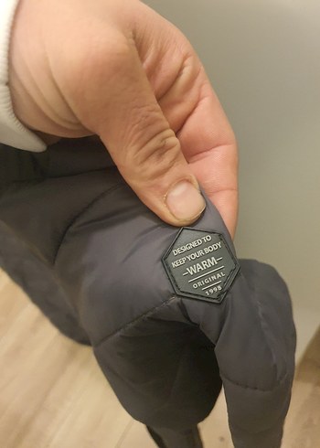 Gri Fermuarlı erkek mont baharlık l beden - Görsel 3