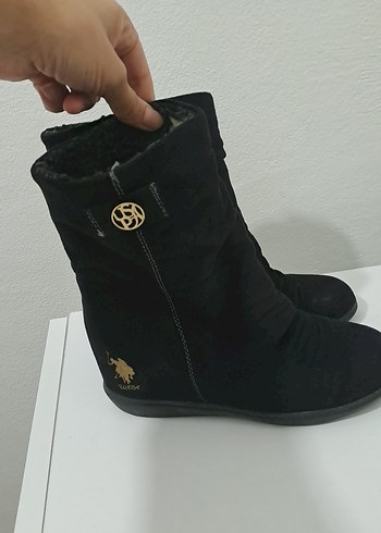 U.S Polo Assn. Siyah Suet Bilek Bot