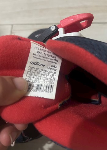 tek ebat Beden Oxelo Decathlon Siyah Bağcıklı Erkek Çocuk Pateni