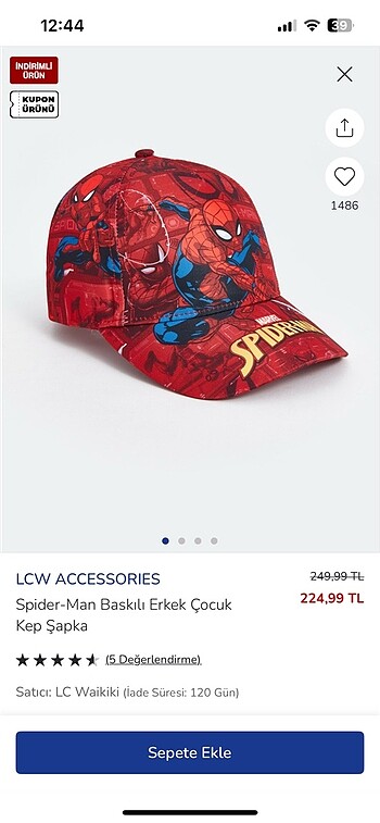5-8 Yaş, 22 cm Beden kırmızı Renk SPIDER-MAN