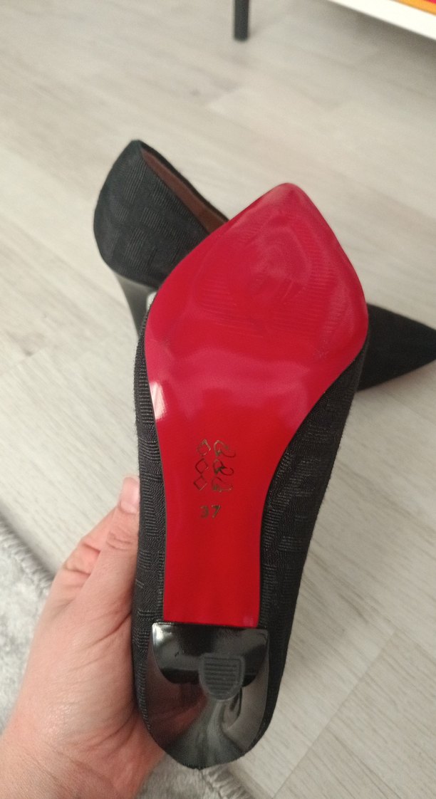 Siyah Denim Stiletto Kadın Ayakkabı - Görsel 3