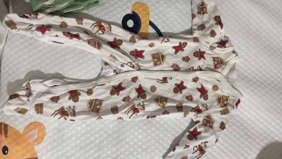 Pamuklu Beyaz Uzun Kollu Bebek Tulumu - Görsel 3