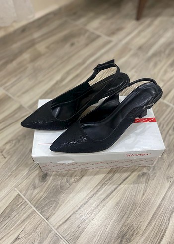 39 Beden siyah Renk Siyah Nakışlı Tokalı Stiletto Kadın Ayakkabı
