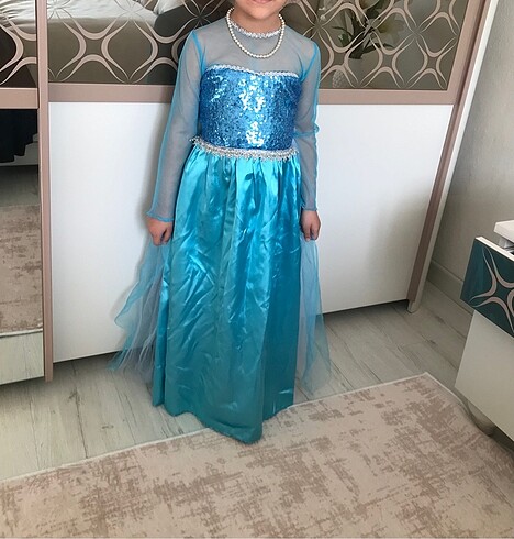 8 Yaş Beden turkuaz Renk Çocuk elsa kostüm