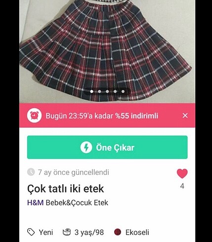 H&M Ekose etek