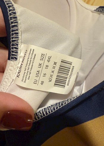 Çizgili Lacivert Kadın Mayo - Görsel 6