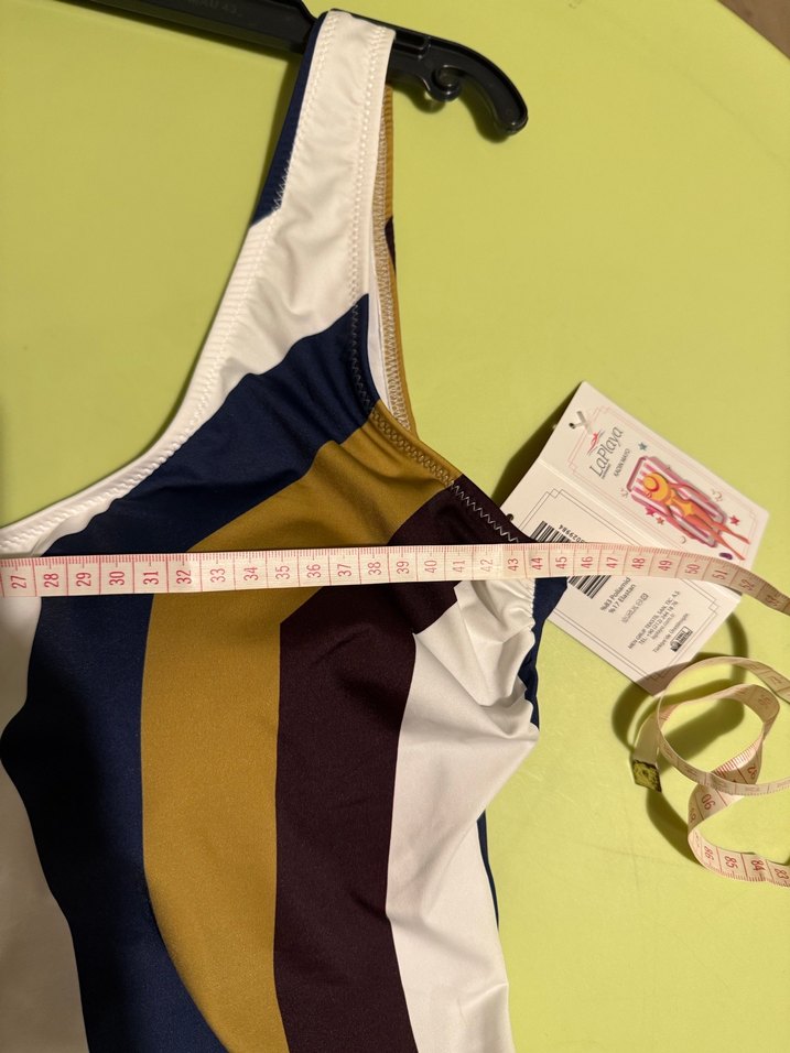 Çizgili Lacivert Kadın Mayo - Görsel 3