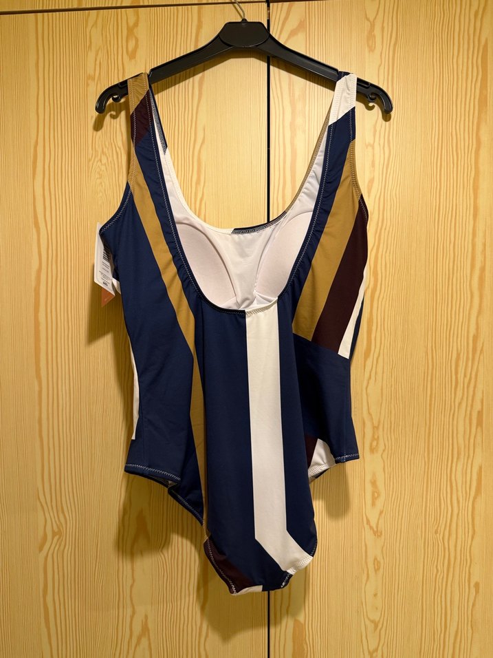 Çizgili Lacivert Kadın Mayo - Görsel 4