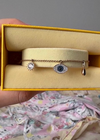 swarovski SWAROSKİ Zincir Detaylı Rosegold Renkli Kadın Bileklik