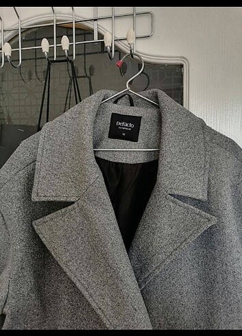 m Beden Gri oversize kaşe kaban