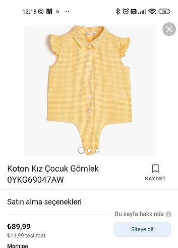 Koton kız çocuk gömlek
