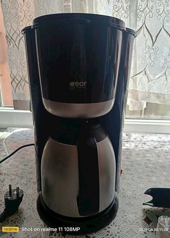 Siyah-Gri Elektrikli Kahve Makinesi